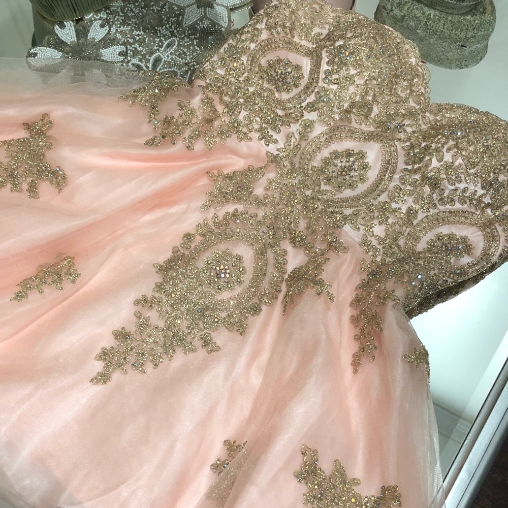 Worn 1 Time - princess baby pink embellished dress - Picture 1 of 7